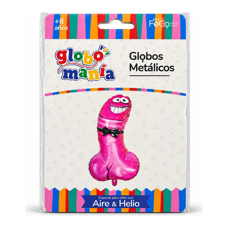 Globo metálico con carita — cotillón para despedida de soltera