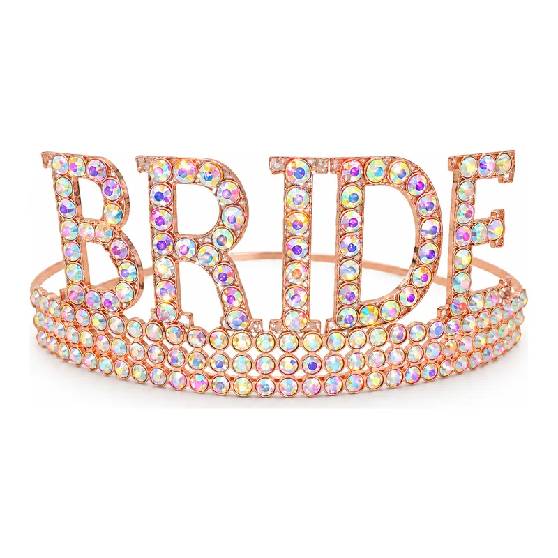 Tiara Bride con brillos — cotillón para despedida de soltera